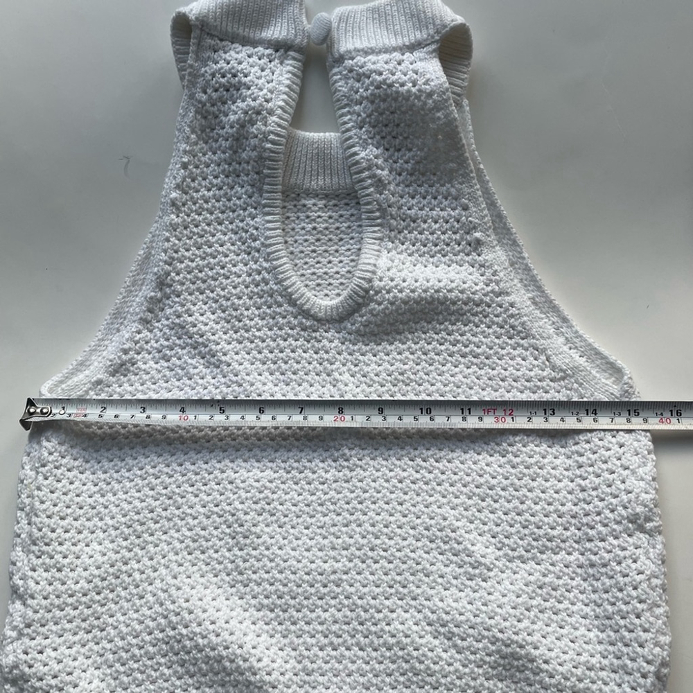 DH New York White Chunky Knit Halter Crop Top - Picture 6 of 6